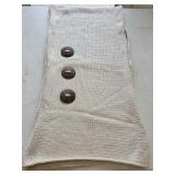 60x40 Hand Knitted Cream Cotton Scarf w/