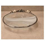 Marbled Glass Seashell Embellished Trinket Dish