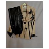 Joseph Ribkoff Tan Jacket w/Leather Accents &