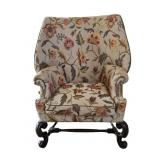 Custom Made Carolean Cowl Wing Chair   38x33x45