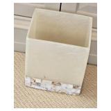 10" Lucite w/Mother of Pearl Square Trash Can