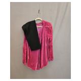Sharon Yound Sz M Fuschia Velvet & Lace Top +