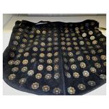 Black Suede Hobo Bag with Bronze-toned