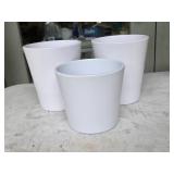 (3) White Ceramic Planters