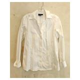 Sz 10 Foxcroft No Iron Cotton Button Down Blouse