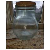 Large French Blown Clear Glass Demijohn Bottle
