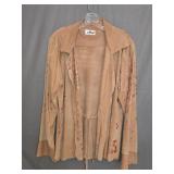 Char Tan Suede Leather Jacket with Accents