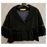 Sz Med Cynthia Steffe Black Pleated Suit Jacket