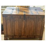 43"x32"x30ï¿½ Antique Hand Carved Oak Trunk
