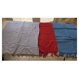 (3) Fringed Scarves-2 NWOT & Cashmere.