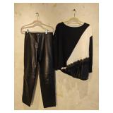 SM/MD Alice & Olivia Wool & Leather Sweater w/