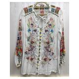 Sz: S, Johnny Was Embroidered Womens Shirt