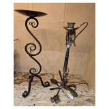 Homemade Flatwrte Candle Holder + Metal Pillar