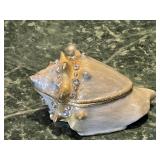 Jeweled and Enameled Conch Seashell Trinket Box