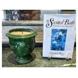 5 1/2" Green Glazed Anduze Urn Candle