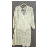 Med Yoana Baraschi White Lace Kimono Duster