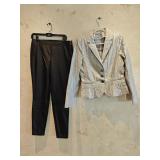 Sz 8/10 Earl Rutenberg Blazer & WHBM Faux Leather