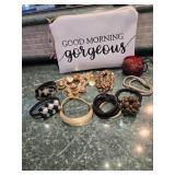 NWT Cosmetic Bag w/Bracelets & Hair Ties