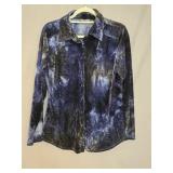 Sz Large SnoSkins Tie-dye Velvet Buttoned s
