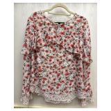 Sz: 8, White House Black Market, Floral Blouse