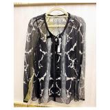 NWT Sz: M, New Elie Tahari Silk Chiffon Blouse
