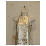 MD White House Black Market Sequin & Silk