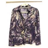 Sz: L, Boho Chic  Purple & Gold Blouse