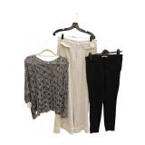 SM/MD Frank Lyman Knit Top, Black & White Pants