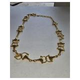 Gold-Toned Equestrian Horse Bit Link Necklace.