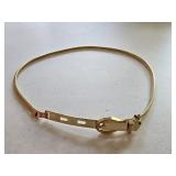 Vintage Gold-Tone Serpentine Stretch Belt with a
