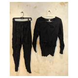 MD Han Feng Pleated Black Top & Pants Set