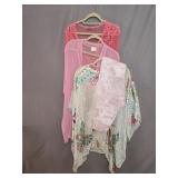 (1) Soft Surroundings Coral Top (2) Pretty Sheer