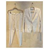 Sz 10 Elie Tahari Striped Linen Blend Pantsuit