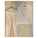 Sz 10 Elie Tahari White Pinstripe Pants Suit