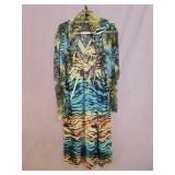 Sz Med One World Flowy Animal Print Dress & (1)