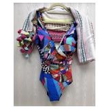 Sz: 10, Gottex Colorful Swimsuit & Cover