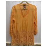 Sz: S, Johnny Was Sheer Embroidered Boho Tunic