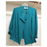 Sz: 1, Chicos, Moto Jacket, Teal Green