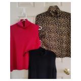SZ Lg & XL (3)  Designer Turtle Neck Blouses