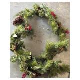 90"Artificial Pine Garland w/ Pinecones & Berries