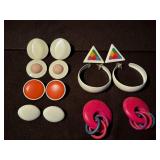 (7) Plastic Clip on Earrings