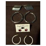 (4) Pairs Of Silver Plated Earrings