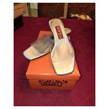 7.5 VANELi  Clear Vinyl Strap Mule Sandals with