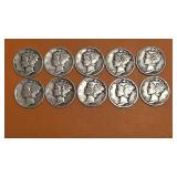 (10) Liberty Dimes 1939
