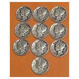 (10) Liberty Dimes 1942
