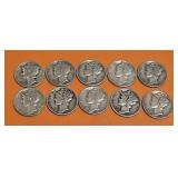 (10) Liberty Dimes 1943