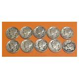 (10) Liberty Dimes 1943