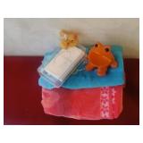 Large Bath Towels (2), Tissue Holder, Toothbrush