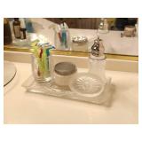 Crystal Countertop Bathroom Tray Set with