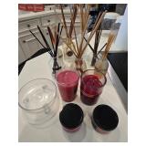 (7) Diffuser Bottles & (4) Candles